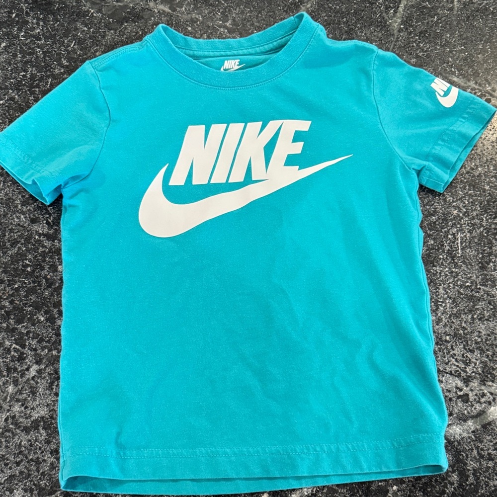 Nike Teal Short Sleeve Logo Tee for Kids